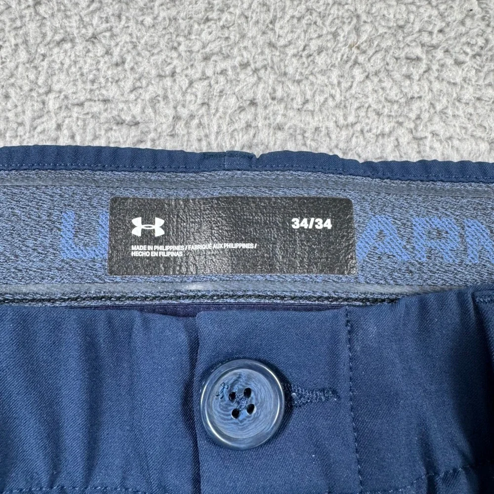 Under Armour Men's Golf‎ Chino Pants 34x31 Navy Blue Straight Fit Flat Front